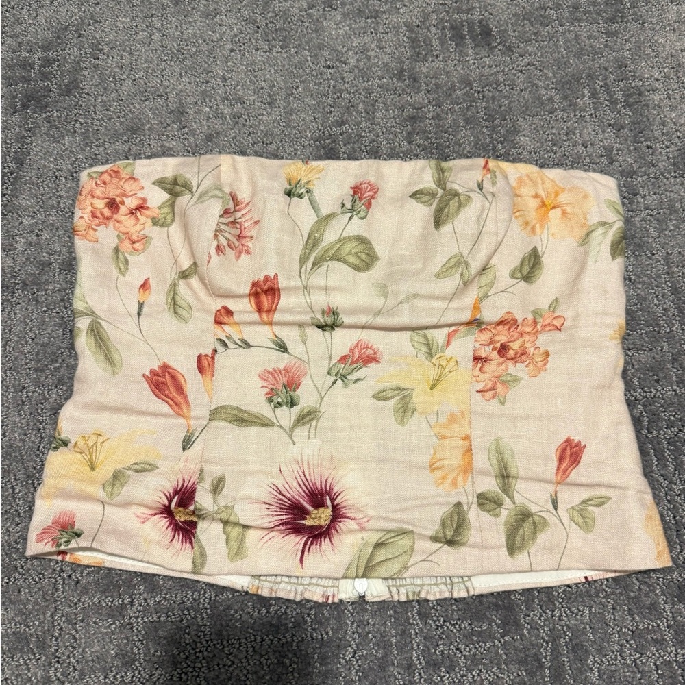 Floral strapless top - Picture 5 of 8